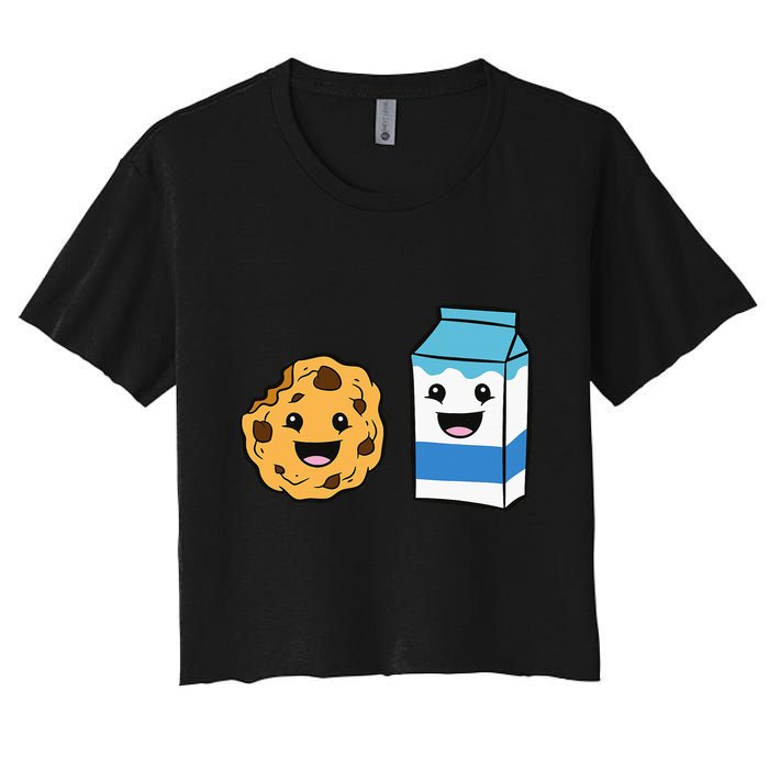 Kawaii Milk Chocolate Chip Cookie Women's Crop Top Tee