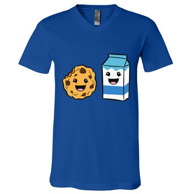 Kawaii Milk Chocolate Chip Cookie V-Neck T-Shirt