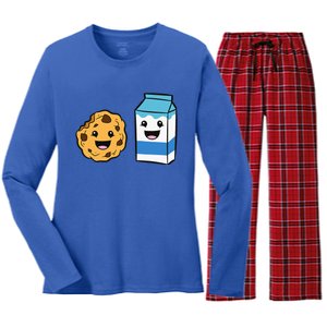 Kawaii Milk Chocolate Chip Cookie Women's Long Sleeve Flannel Pajama Set 