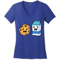 Kawaii Milk Chocolate Chip Cookie Women's V-Neck T-Shirt