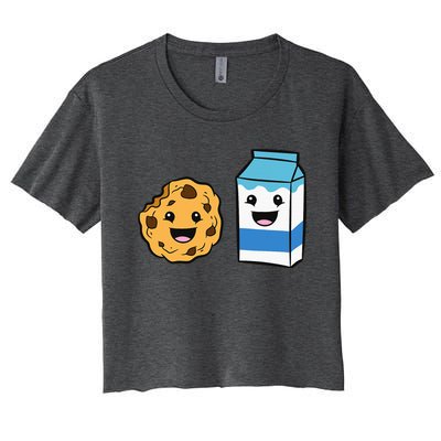 Kawaii Milk Chocolate Chip Cookie Women's Crop Top Tee