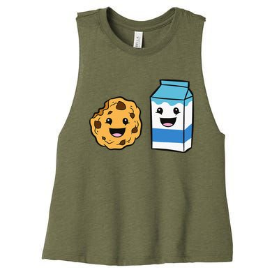 Kawaii Milk Chocolate Chip Cookie Women's Racerback Cropped Tank