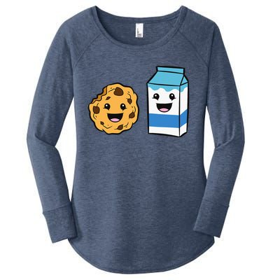 Kawaii Milk Chocolate Chip Cookie Women's Perfect Tri Tunic Long Sleeve Shirt