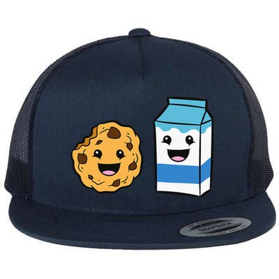 Kawaii Milk Chocolate Chip Cookie Flat Bill Trucker Hat