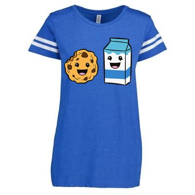 Kawaii Milk Chocolate Chip Cookie Enza Ladies Jersey Football T-Shirt