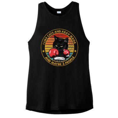 Krav Maga Cat Martial Arts Israel Defense Forces Ladies PosiCharge Tri-Blend Wicking Tank