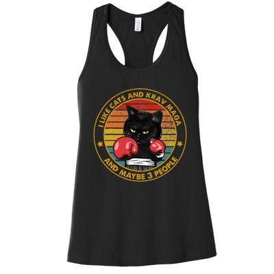 Krav Maga Cat Martial Arts Israel Defense Forces Women's Racerback Tank