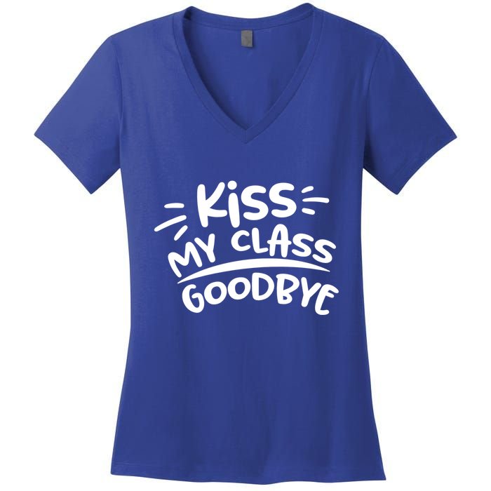 Kiss My Class Goodbye Funny Graduation Women's V-Neck T-Shirt