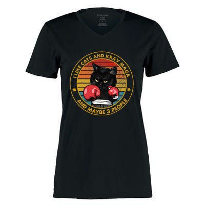 Krav Maga Cat Martial Arts Israel Defense Forces Women's Momentum V-Neck T-Shirt