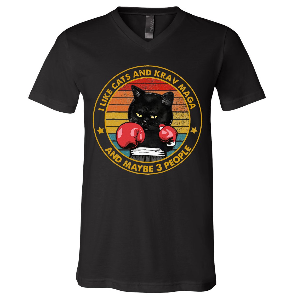 Krav Maga Cat Martial Arts Israel Defense Forces V-Neck T-Shirt