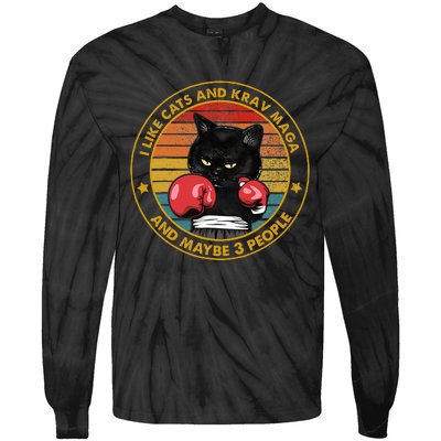 Krav Maga Cat Martial Arts Israel Defense Forces Tie-Dye Long Sleeve Shirt