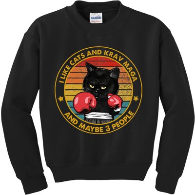 Krav Maga Cat Martial Arts Israel Defense Forces Kids Sweatshirt