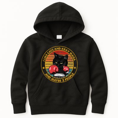 Krav Maga Cat Martial Arts Israel Defense Forces Kids Hoodie