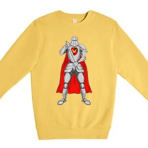 Knight Medieval Costume Funny Halloween Cosplay Lazy Gift Premium Crewneck Sweatshirt