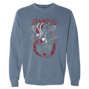 Krampus Merry Christmas Holiday Chrismas Horror Funny Garment-Dyed Sweatshirt