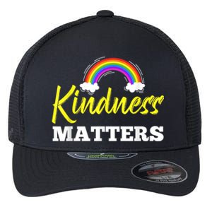 Kindness Matters Colorful Rainbow Be Kind AntiBullying Flexfit Unipanel Trucker Cap