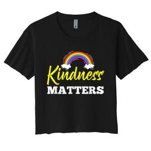 Kindness Matters Colorful Rainbow Be Kind AntiBullying Women's Crop Top Tee