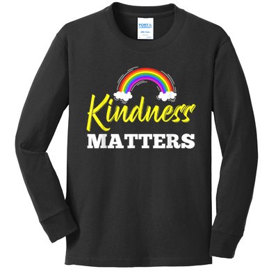 Kindness Matters Colorful Rainbow Be Kind AntiBullying Kids Long Sleeve Shirt