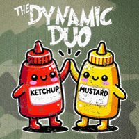 K.E.T.C.H.U.P Mustard Dynamic Duo Best Friends Legacy Tie Dye Trucker Hat