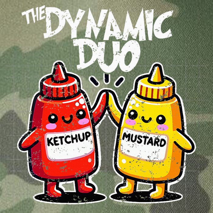K.E.T.C.H.U.P Mustard Dynamic Duo Best Friends Legacy Tie Dye Trucker Hat