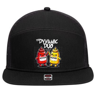 K.E.T.C.H.U.P Mustard Dynamic Duo Best Friends 7 Panel Mesh Trucker Snapback Hat