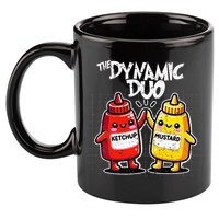 K.E.T.C.H.U.P Mustard Dynamic Duo Best Friends 11oz C Handle Ceramic Mug