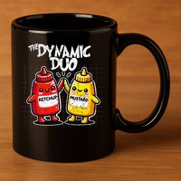 K.E.T.C.H.U.P Mustard Dynamic Duo Best Friends 11oz C Handle Ceramic Mug