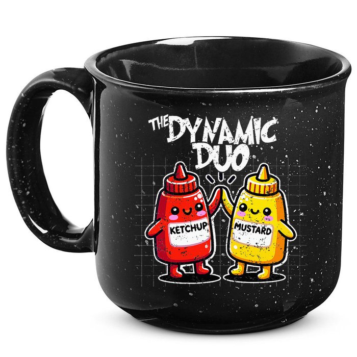 K.E.T.C.H.U.P Mustard Dynamic Duo Best Friends 15oz Campfire Ceramic Mug