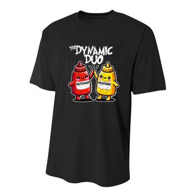 K.E.T.C.H.U.P Mustard Dynamic Duo Best Friends Youth Performance Sprint T-Shirt