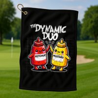 K.E.T.C.H.U.P Mustard Dynamic Duo Best Friends Golf Towel