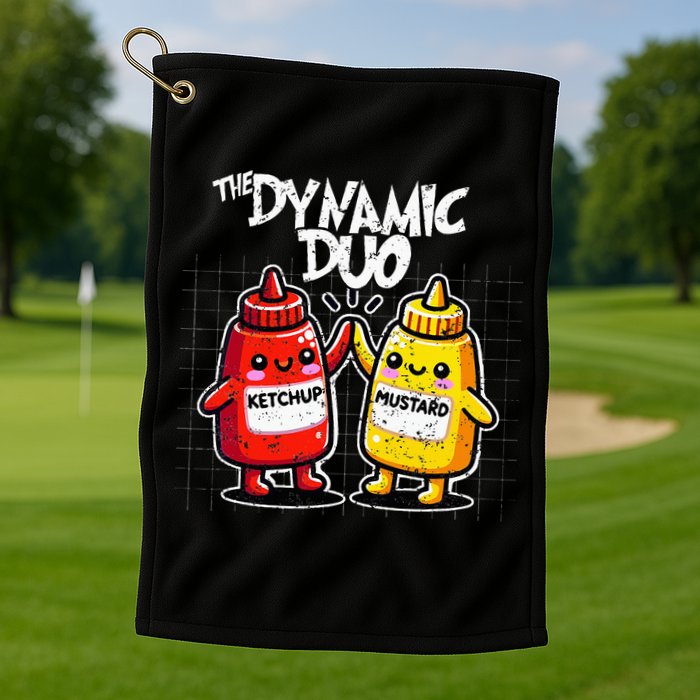 K.E.T.C.H.U.P Mustard Dynamic Duo Best Friends Golf Towel