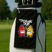 K.E.T.C.H.U.P Mustard Dynamic Duo Best Friends Golf Towel