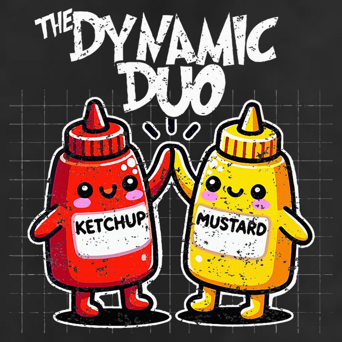 K.E.T.C.H.U.P Mustard Dynamic Duo Best Friends Microfiber Hand Towel