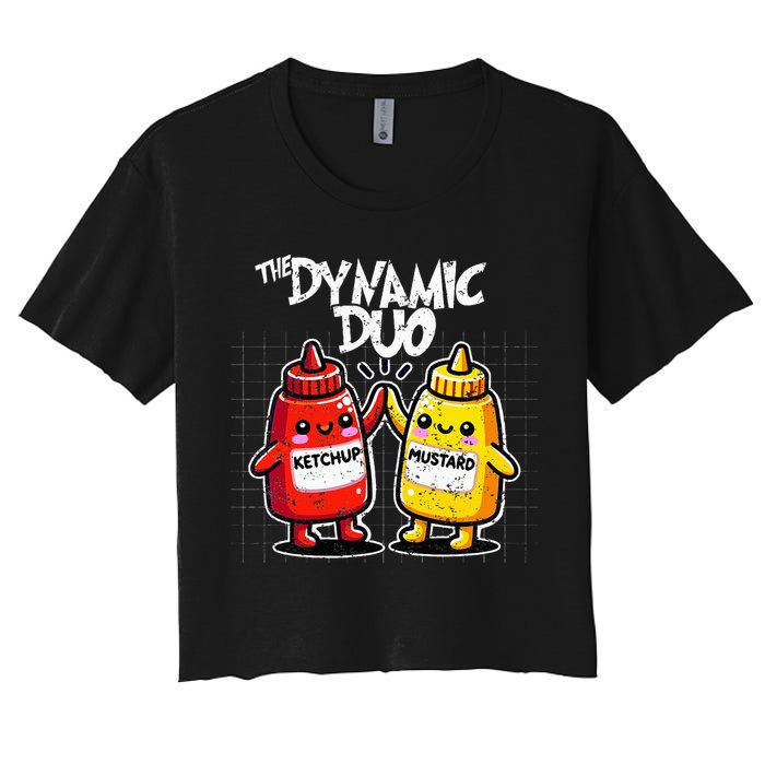 K.E.T.C.H.U.P Mustard Dynamic Duo Best Friends Crop Top