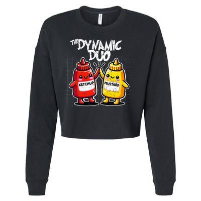 K.E.T.C.H.U.P Mustard Dynamic Duo Best Friends Cropped Pullover Crew