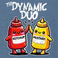 K.E.T.C.H.U.P Mustard Dynamic Duo Best Friends Garment-Dyed Sweatshirt