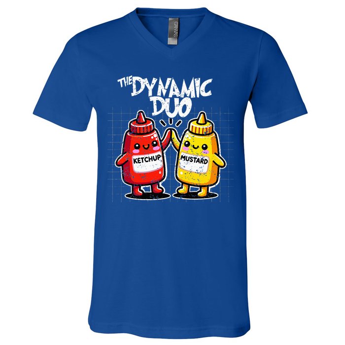 K.E.T.C.H.U.P Mustard Dynamic Duo Best Friends V-Neck T-Shirt
