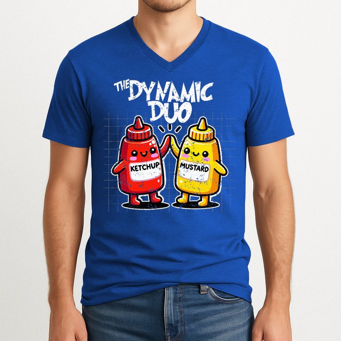 K.E.T.C.H.U.P Mustard Dynamic Duo Best Friends V-Neck T-Shirt