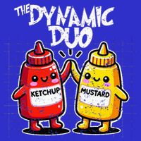 K.E.T.C.H.U.P Mustard Dynamic Duo Best Friends Button