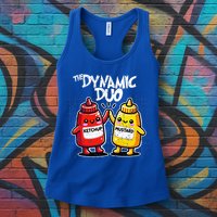 K.E.T.C.H.U.P Mustard Dynamic Duo Best Friends Womens Tank Top