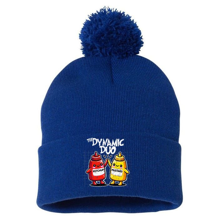 K.E.T.C.H.U.P Mustard Dynamic Duo Best Friends Pom Pom 12in Knit Beanie