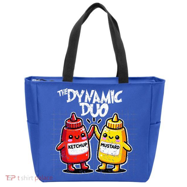 K.E.T.C.H.U.P Mustard Dynamic Duo Best Friends Zip Tote Bag