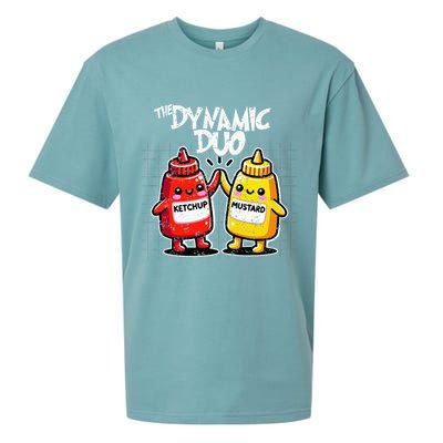 K.E.T.C.H.U.P Mustard Dynamic Duo Best Friends Sueded Cloud Jersey T-Shirt