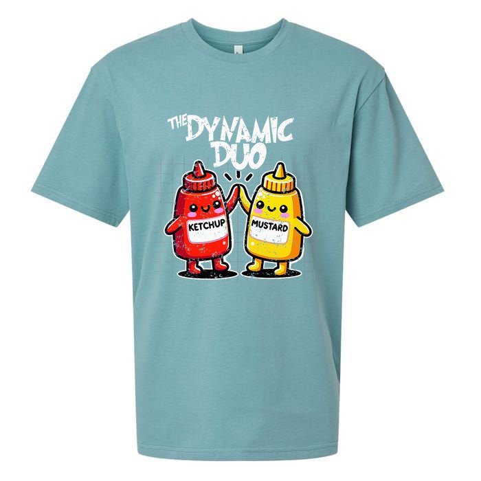 K.E.T.C.H.U.P Mustard Dynamic Duo Best Friends Sueded Cloud Jersey T-Shirt