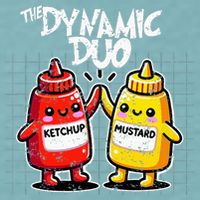 K.E.T.C.H.U.P Mustard Dynamic Duo Best Friends Sueded Cloud Jersey T-Shirt