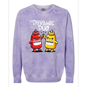 K.E.T..C.H.Up.. Mustard Dynamic Duo Best Friends Colorblast Crewneck Sweatshirt