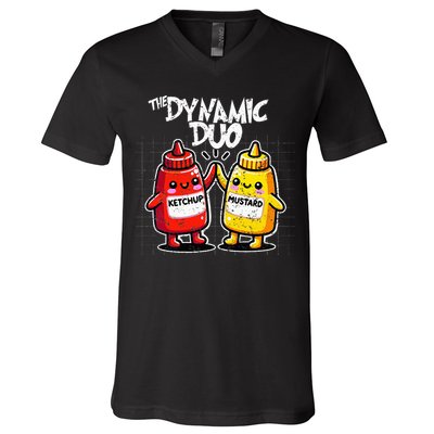 K.E.T..C.H.Up.. Mustard Dynamic Duo Best Friends V-Neck T-Shirt