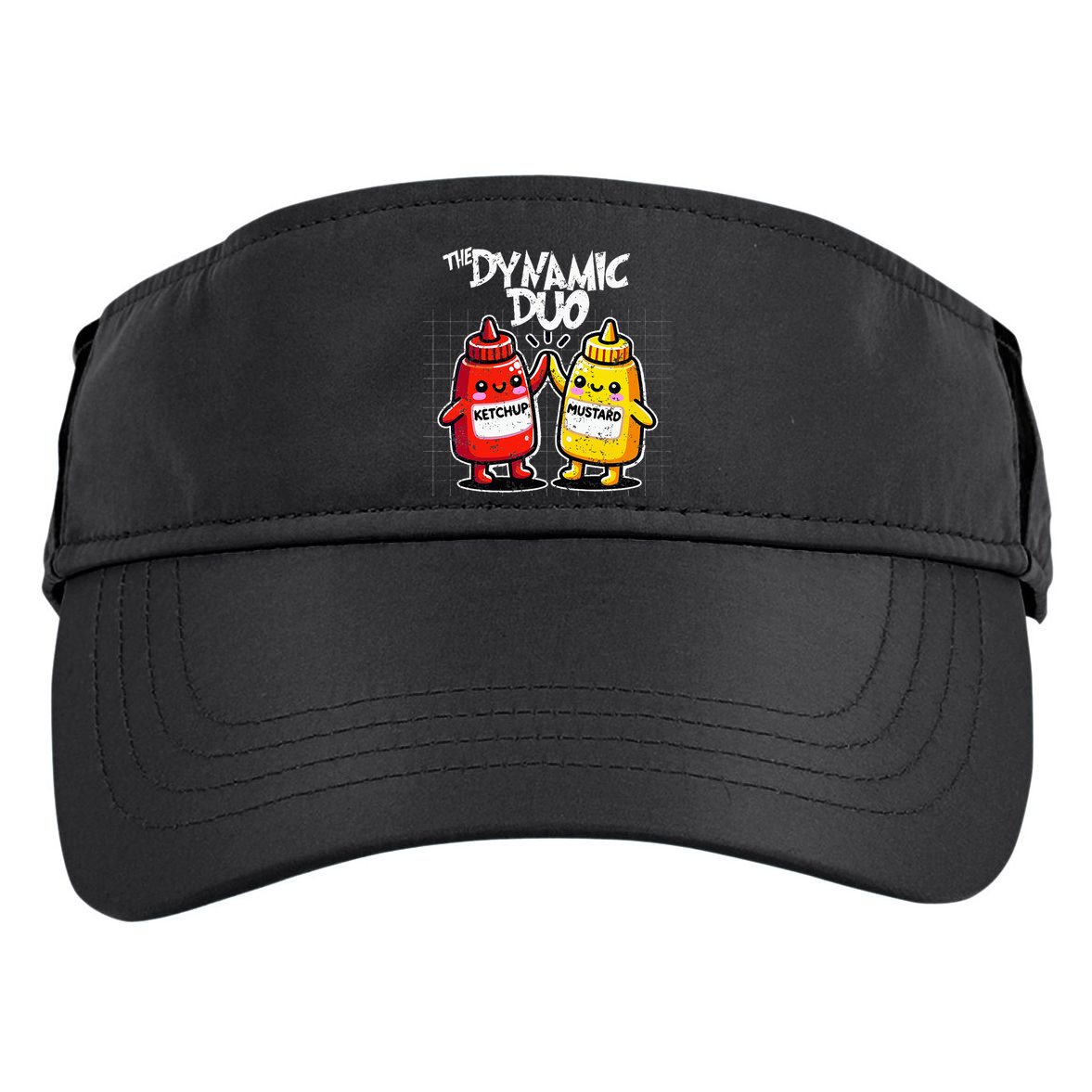K.E.T..C.H.Up.. Mustard Dynamic Duo Best Friends Adult Drive Performance Visor