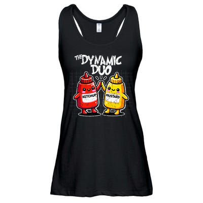 K.E.T..C.H.Up.. Mustard Dynamic Duo Best Friends Ladies Essential Flowy Tank