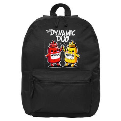 K.E.T..C.H.Up.. Mustard Dynamic Duo Best Friends 16 in Basic Backpack